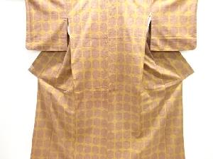 アンティーク　亀甲織り出し手織り紬着物